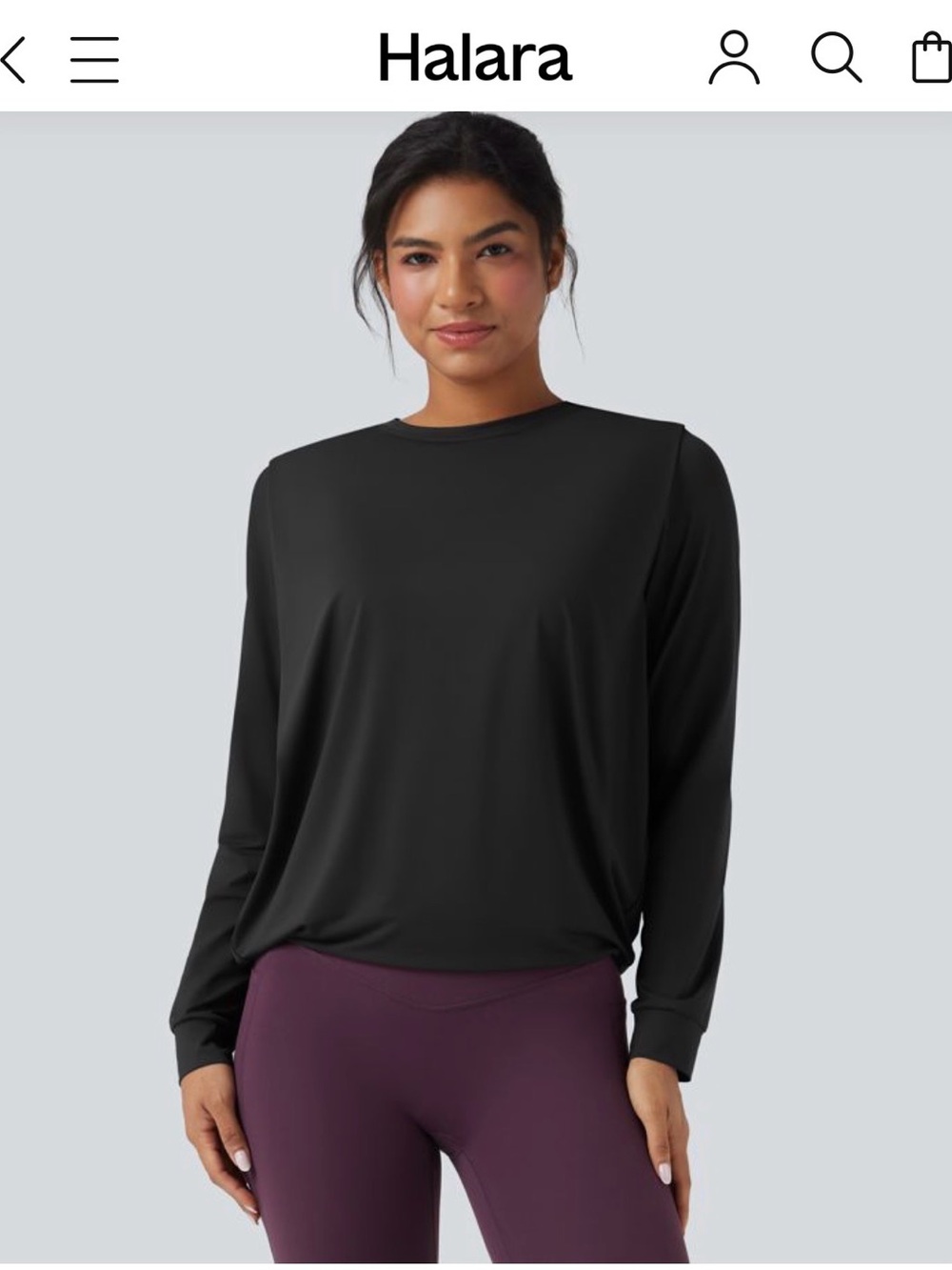 HALARA Women's Long Sleeve Tee - Black